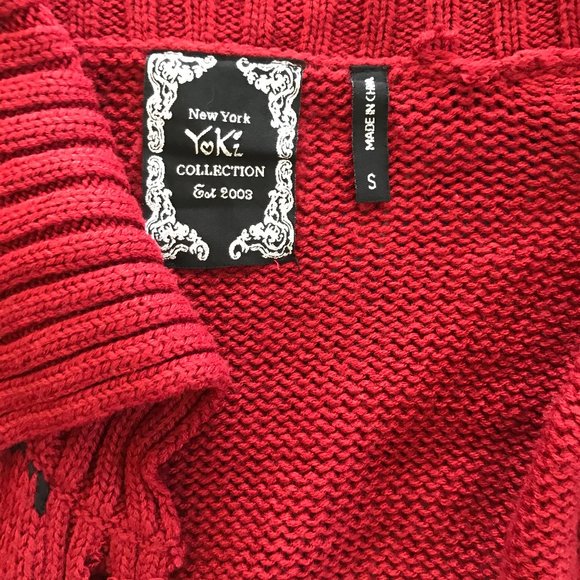 NY & Co. - Red & White Christmas Cardigan Sweater - Women - Small - Picture 2 of 5